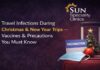 Travel infections during Christmas and New Year trips highlighting the importance of vaccines and preventive precautions before travel.